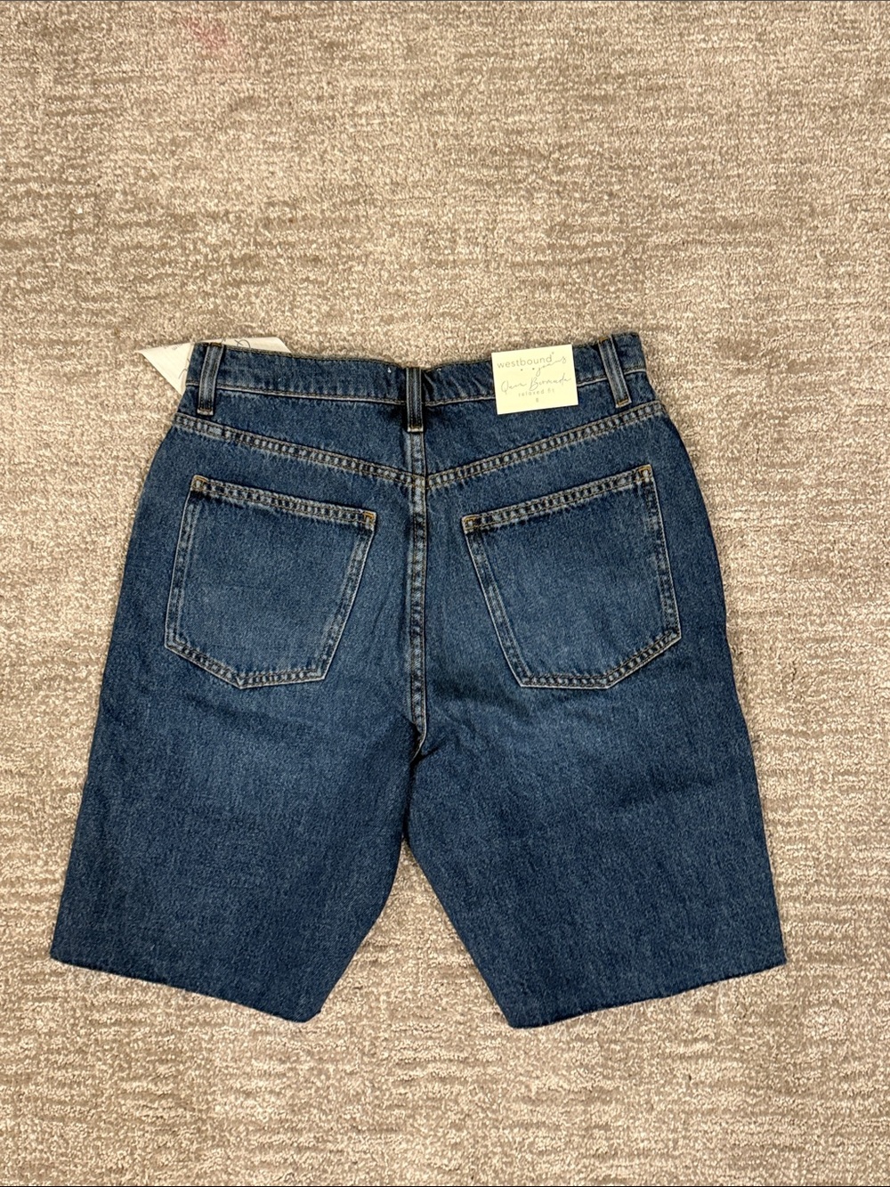 Westbound Women's Dark Blue Denim Quinn Bermuda Shorts Relaxed Fit Size 8 - Picture 4 of 7